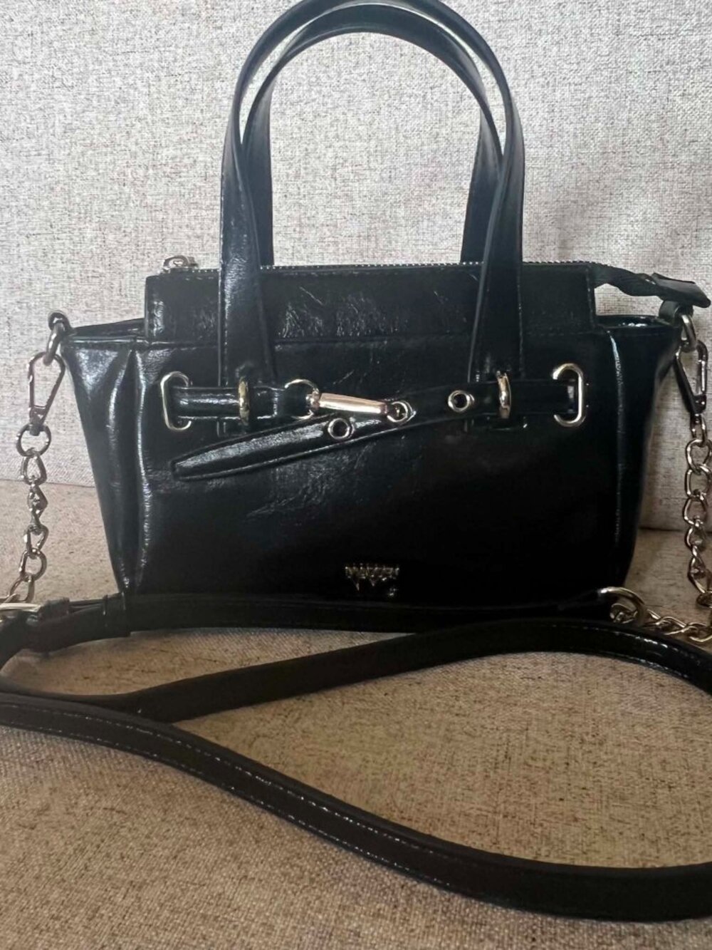 New Madden NYC Clip Belt Satchel/Crossbody Black